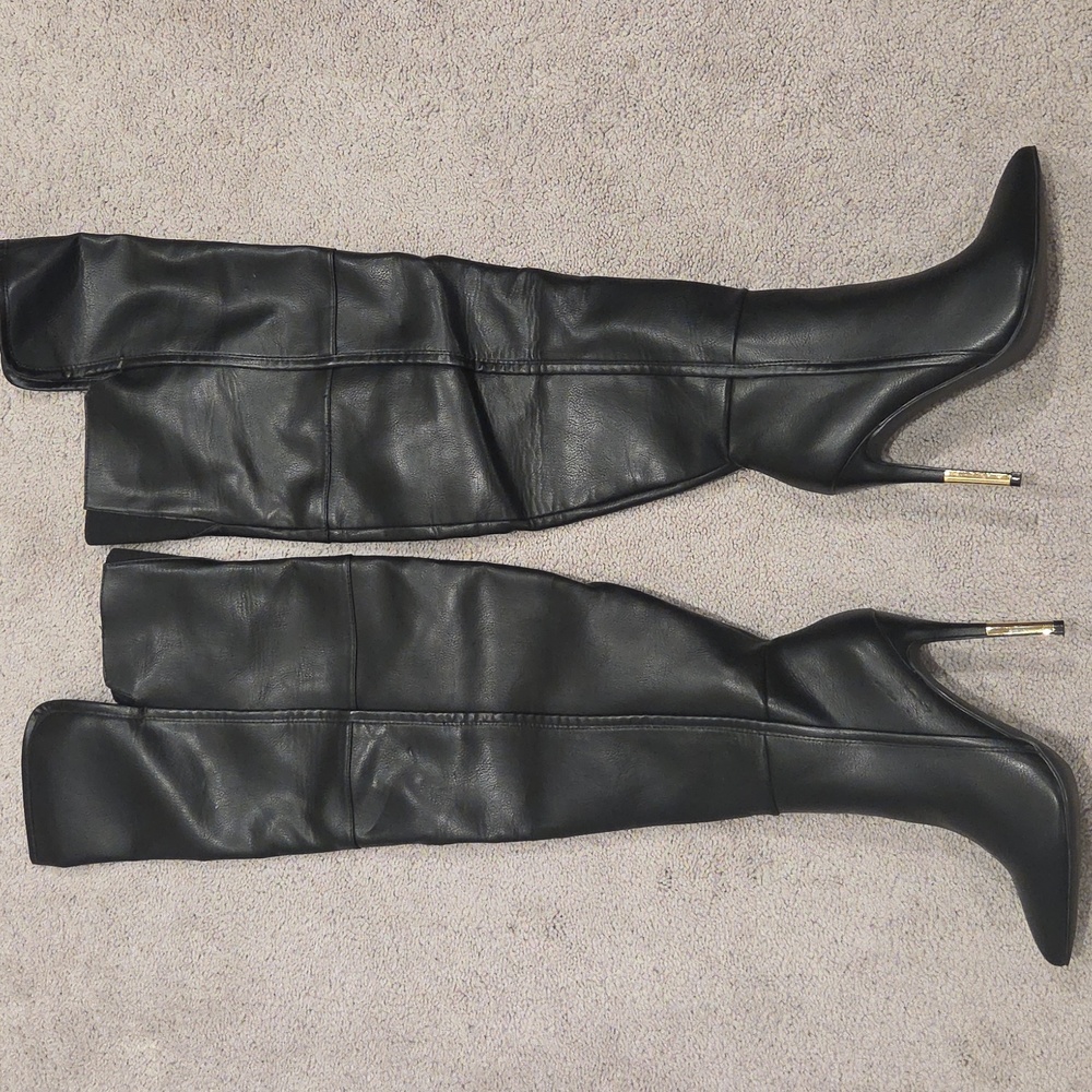 Shoe Dazzle Lola WC Black Over-the-Knee Boots - Picture 2 of 8